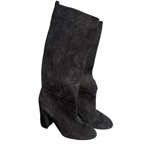 Sam Edelman Black Suede Knee High Block Heel Boots – Women’s Size 8.5 - Picture 1 of 10